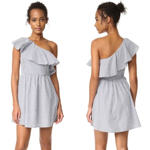 J.O.A Stripe One Shoulder Dress - Picture 3 of 8